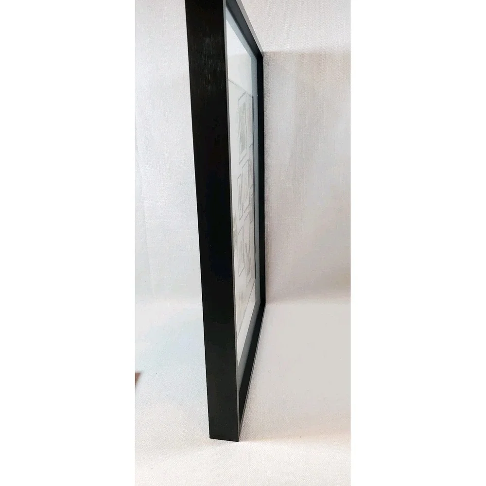 Set of 2‎ Modern Black Square Wall Frames w/ White Matting (11.5
